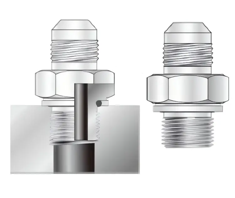 BSPP with O-Ring and Retaining Ring Seal 