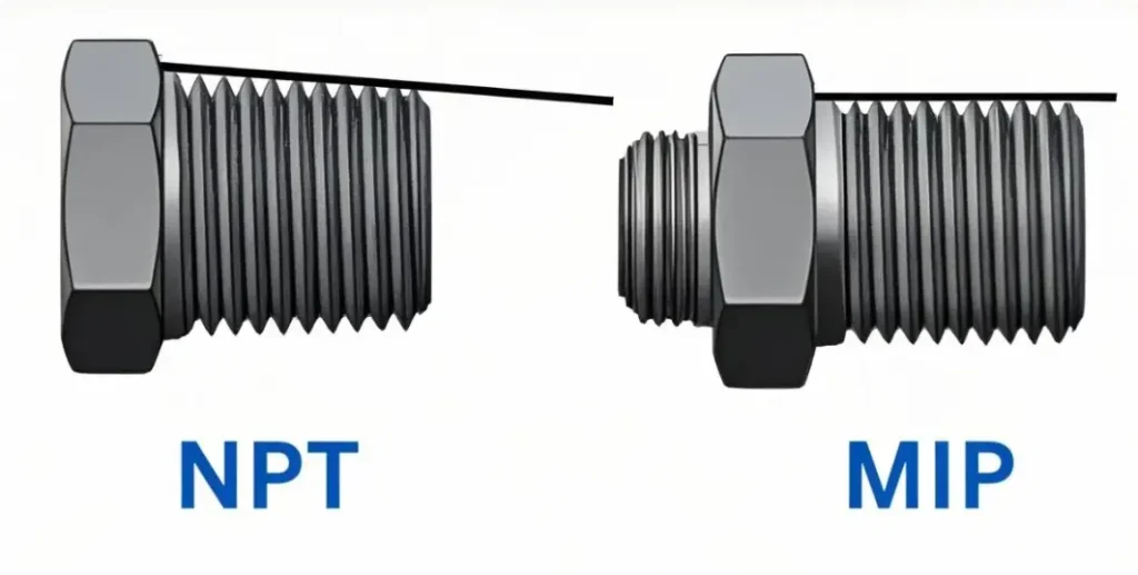 MIP Straight Thread VS NPT Tapered Thread